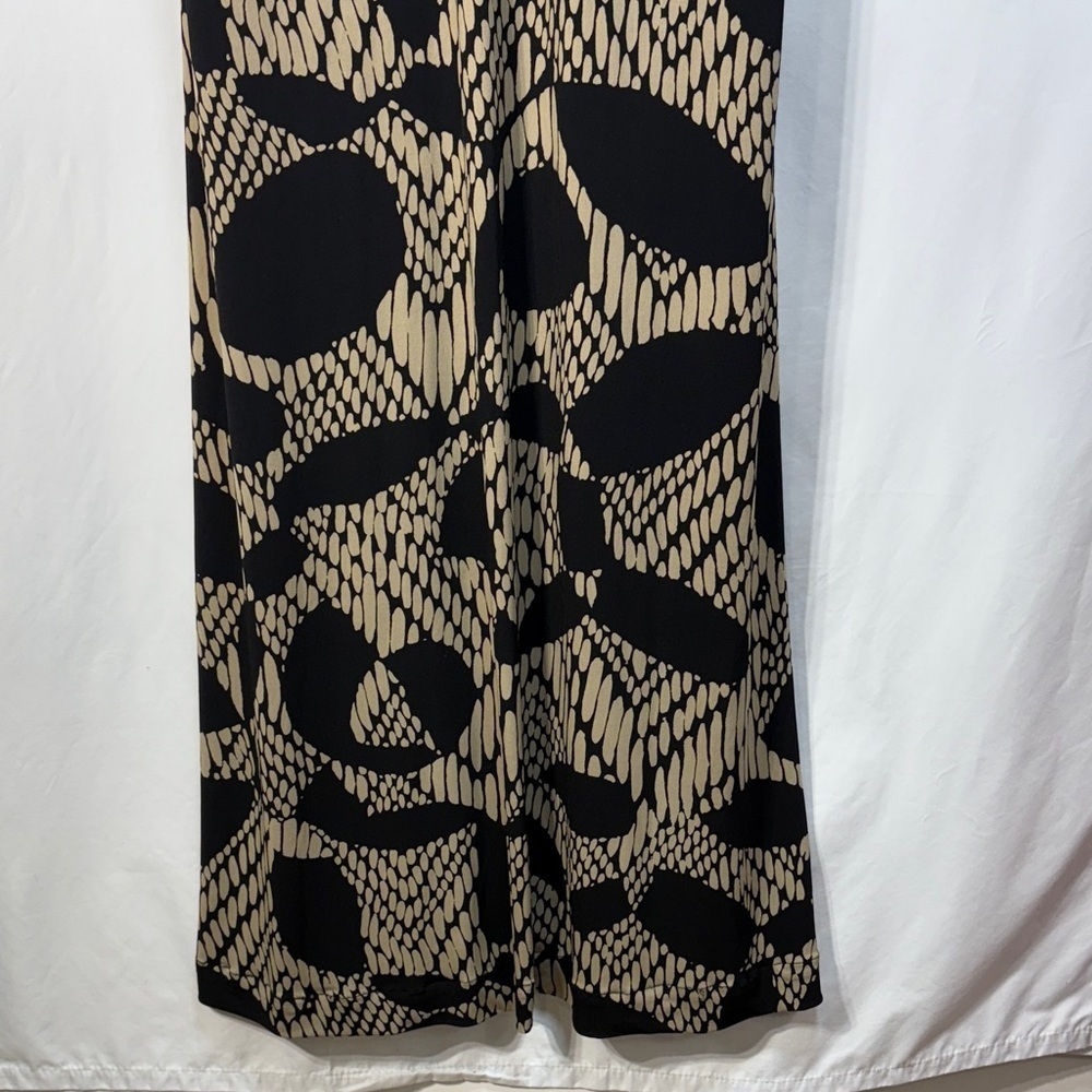 🦆 Ann Taylor Black and Tan knit strappy Maxi Dress - Picture 3 of 11